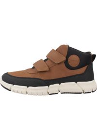 Geox - Kapcie GEOX J FLEXYPER BOY Brązowy. Kolor: brązowy. Materiał: syntetyk, tkanina. Sport: turystyka piesza