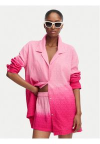 Roxy Koszula Ocean Gradient ERJX603490 Różowy ciemny Oversize. Kolor: różowy. Materiał: bawełna. Wzór: gradientowy #1