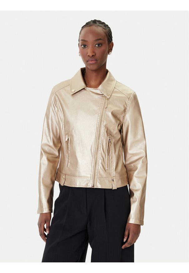 Rinascimento Kurtka z imitacji skóry CFC0124665003 Złoty Regular Fit. Kolor: złoty. Materiał: skóra