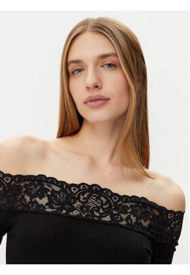 Morgan Bluzka 251-THEODOR Czarny Slim Fit. Kolor: czarny. Materiał: bawełna