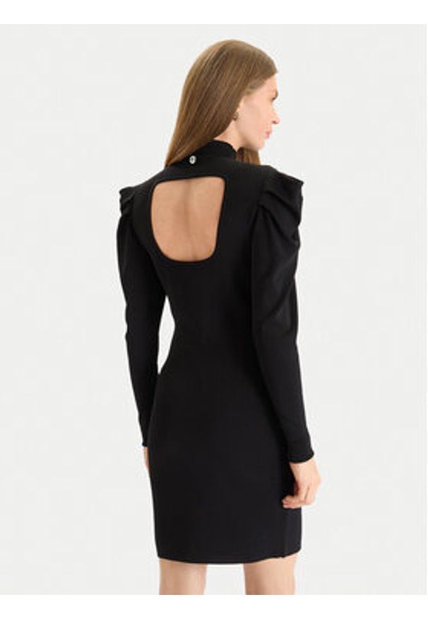 TwinSet - TWINSET Sukienka dzianinowa 252AT3010 Czarny Slim Fit. Kolor: czarny. Materiał: wiskoza