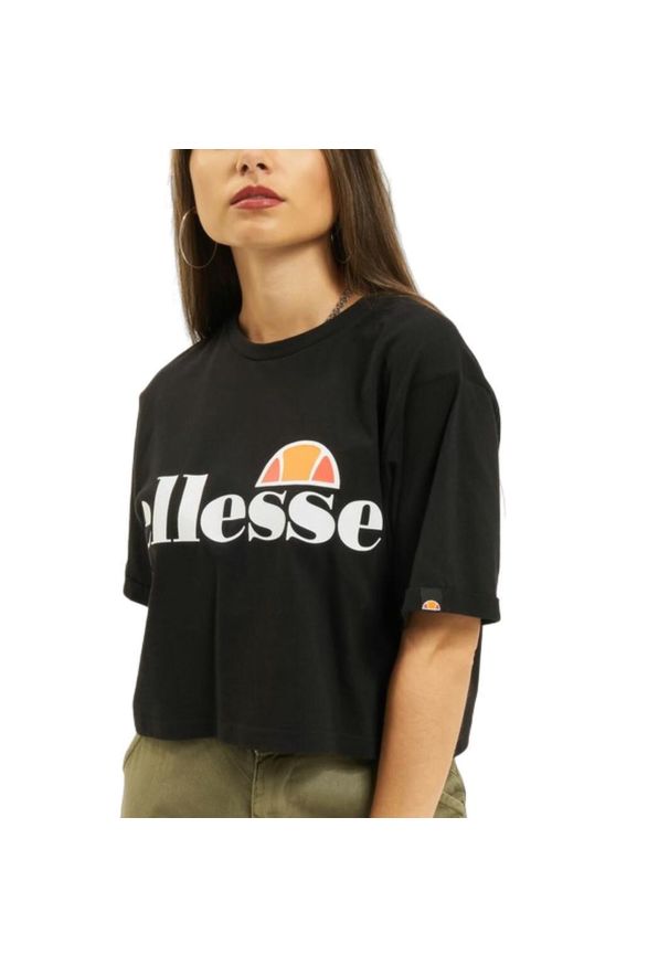 Koszulka sportowa damska Ellesse Alberta Crop. Kolor: biały, czarny, wielokolorowy. Materiał: bawełna