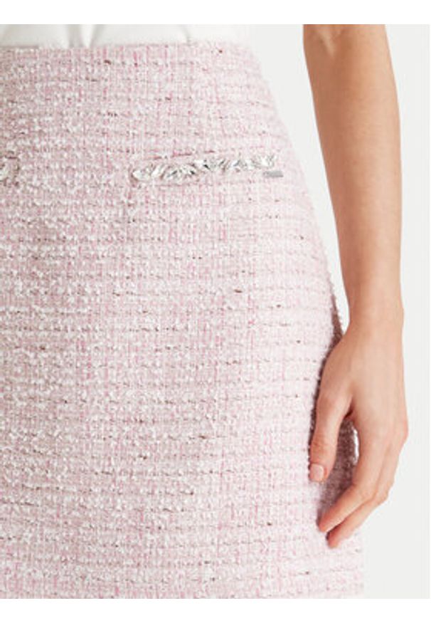 Guess Spódnica mini W6RD56 WJ632 Różowy Regular Fit. Kolor: różowy. Materiał: syntetyk