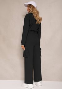 Renee - Czarny Kombinezon w Stylu Utility Taliowany Liarael. Kolor: czarny. Materiał: tkanina