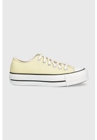 Converse tenisówki Chuck Taylor All Star Lift Ox damskie kolor żółty. Nosek buta: okrągły. Zapięcie: sznurówki. Kolor: żółty. Materiał: guma. Obcas: na platformie #1