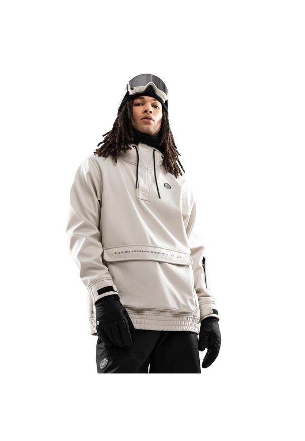SIROKO - Męska kurtka snowboardowa Sporty zimowe Siroko W3 Haboob. Kolor: beżowy. Materiał: materiał, softshell. Sezon: zima. Sport: snowboard