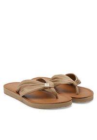 TOMMY HILFIGER - Tommy Hilfiger Japonki Th Elevated Beach Sandal FW0FW06985 Brązowy. Kolor: brązowy. Materiał: materiał #3
