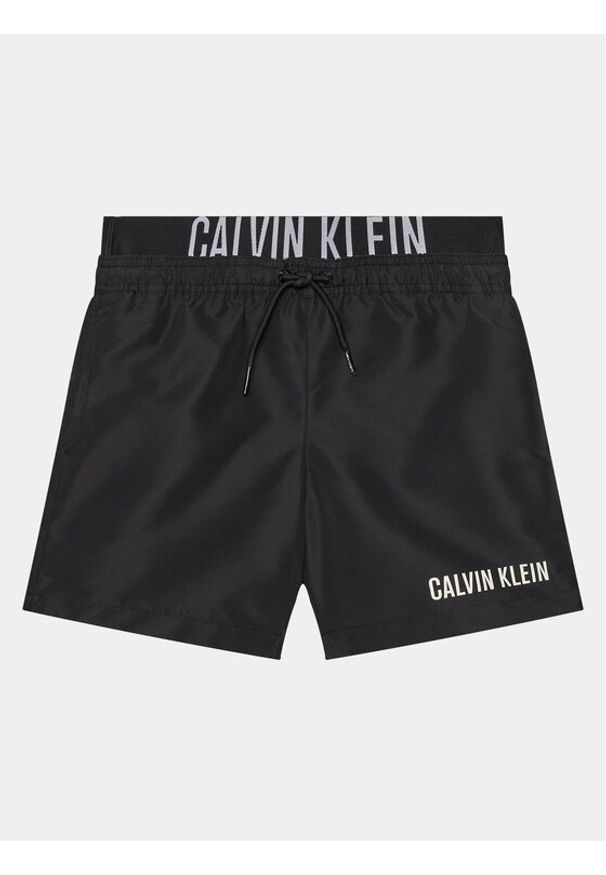 Calvin Klein Swimwear Szorty kąpielowe KV0KV00037 Czarny Regular Fit. Kolor: czarny. Materiał: syntetyk