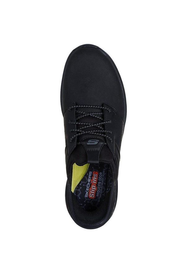 skechers - Adidasy Skechers Slade - Zachary, Mężczyźni. Kolor: czarny. Materiał: skóra ekologiczna, materiał