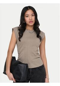 only - ONLY T-Shirt Marie 15372452 Szary Regular Fit. Kolor: szary. Materiał: bawełna #5