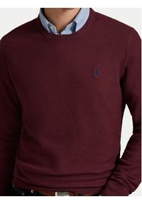 Polo Ralph Lauren Sweter 710918163520 Bordowy Regular Fit. Typ kołnierza: polo. Kolor: czerwony. Materiał: bawełna #5