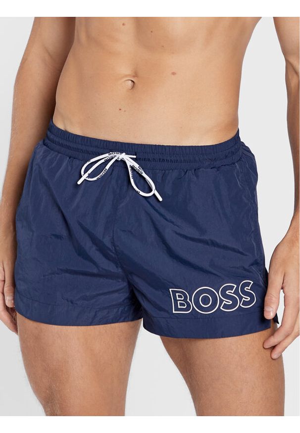 BOSS - Boss Szorty kąpielowe Mooneye 50469280 Granatowy Regular Fit. Kolor: niebieski. Materiał: syntetyk