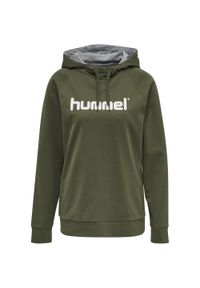 Damska bluza z kapturem Hummel Hmlgo Logo. Typ kołnierza: kaptur. Kolor: zielony, wielokolorowy, szary, brązowy. Materiał: polar
