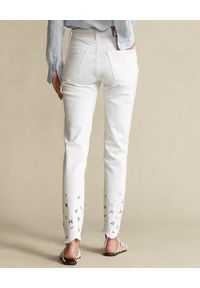 Ralph Lauren - RALPH LAUREN - Białe jeansy z haftem. Stan: podwyższony. Kolor: biały. Wzór: haft #3