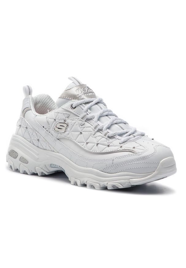 skechers - Sneakersy Skechers D'lites Glamour Feels 13087/WSL White/Silver. Kolor: biały. Materiał: skóra