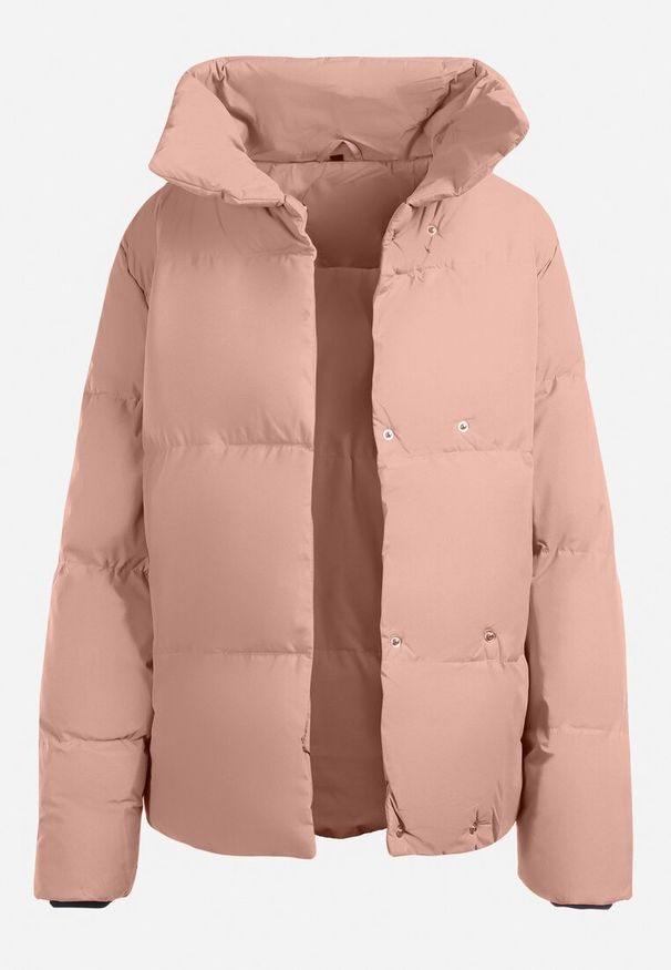 Born2be - Różowa Kurtka Pikowana ze Stójką Astasia. Typ kołnierza: kołnierzyk stójkowy. Kolor: różowy. Wzór: jednolity. Sezon: zima, jesień. Styl: elegancki