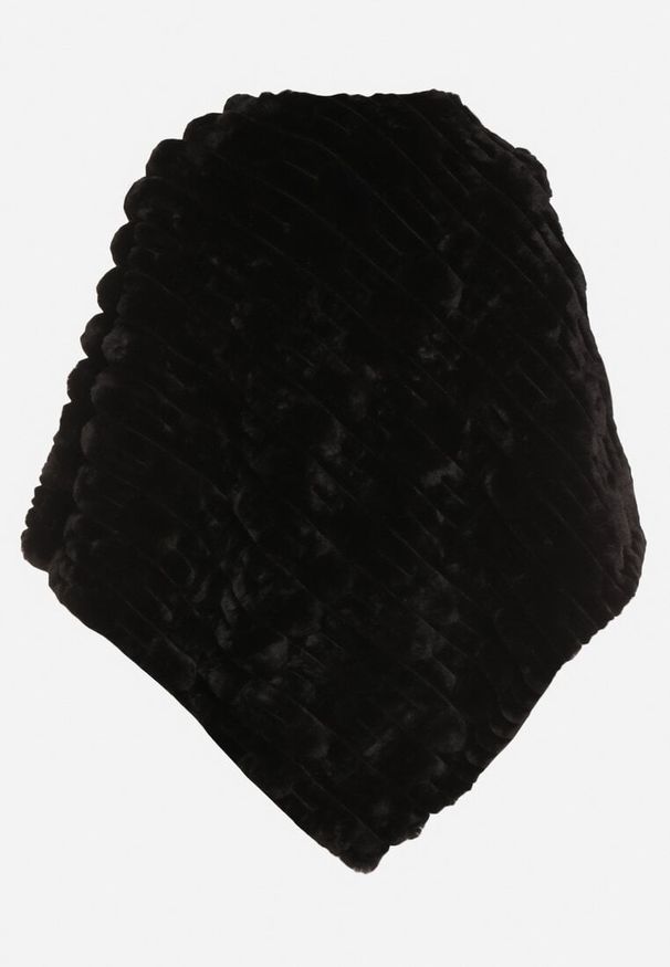 Born2be - Czarne Ponczo Ozdobione Tłoczeniem Dairis. Okazja: na co dzień. Kolor: czarny. Materiał: jeans. Wzór: aplikacja. Styl: klasyczny, casual, elegancki