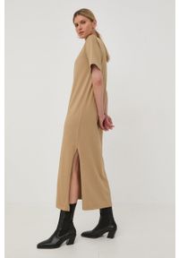Birgitte Herskind sukienka bawełniana kolor brązowy maxi prosta. Okazja: na co dzień. Kolor: brązowy. Materiał: bawełna. Długość rękawa: krótki rękaw. Typ sukienki: proste. Styl: casual. Długość: maxi