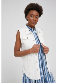 Answear Lab bezrękawnik jeansowy damski kolor biały przejściowa. Okazja: na co dzień. Kolor: biały. Materiał: jeans. Długość rękawa: bez rękawów. Styl: wakacyjny #6