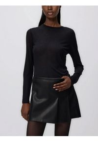 Reserved - Spódnico-szorty z imitacji skóry - czarny. Kolor: czarny. Materiał: skóra #1