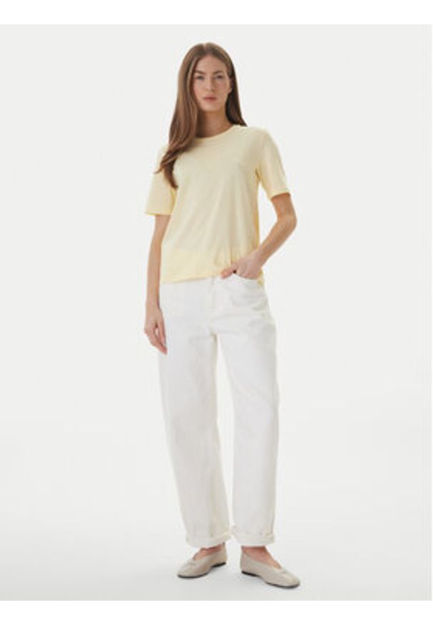 only - ONLY T-Shirt 15270390 Żółty Regular Fit. Kolor: żółty. Materiał: bawełna
