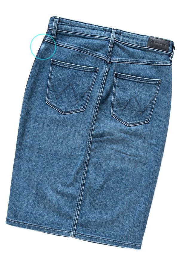 Wrangler - SPÓDNICA JEANSOWA WRANGLER SPÓDNICA INDIGO UNIFORM W29L9286F. Okazja: na co dzień. Materiał: jeans. Styl: casual