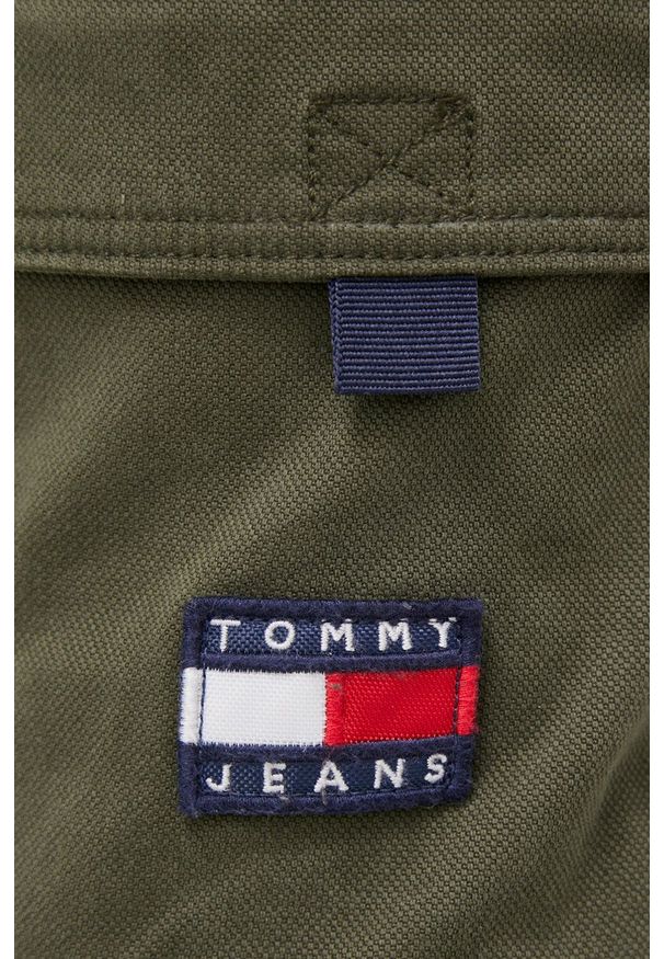 Tommy Jeans Spodnie męskie kolor zielony proste. Okazja: na co dzień. Kolor: zielony. Materiał: tkanina, materiał, bawełna. Wzór: gładki. Styl: casual