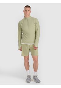4f - 4F Bluza do biegania regular szybkoschnąca męska - oliwkowa/khaki L. Kolor: brązowy, wielokolorowy, oliwkowy