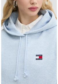 Tommy Jeans - TOMMY JEANS Błękitna damska bluza z kapturem, Rozmiar S. Typ kołnierza: kaptur. Kolor: niebieski #2