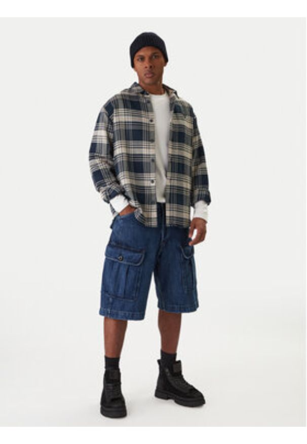G-Star RAW - G-Star Raw Szorty jeansowe Bend 3D Cargo D26528-D788 Granatowy Relaxed Fit. Kolor: niebieski. Materiał: bawełna