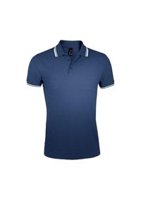 SOL'S - Męska Koszulka Polo Pasadena. Typ kołnierza: polo. Kolor: niebieski, wielokolorowy, biały #1
