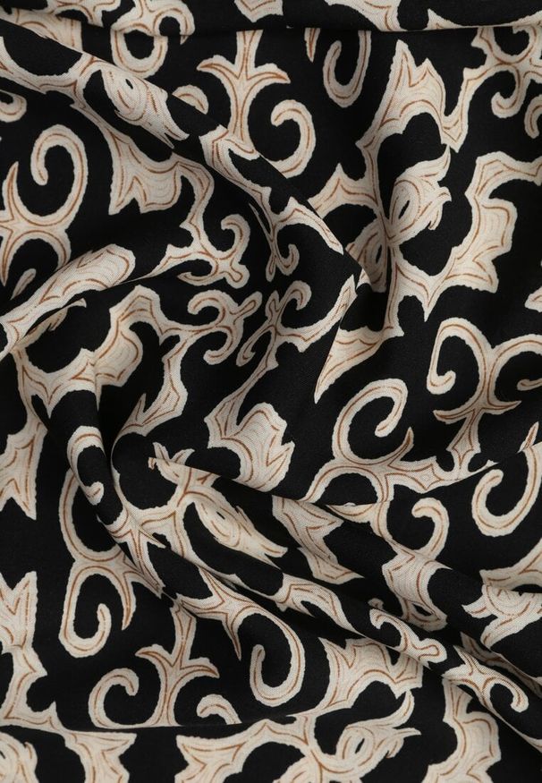 Renee - Czarno-Beżowa Rozkloszowana Sukienka z Bawełny na Cienkich Ramiączkach Nellmaira. Okazja: na imprezę. Kolor: czarny. Materiał: bawełna. Długość rękawa: na ramiączkach. Sezon: lato