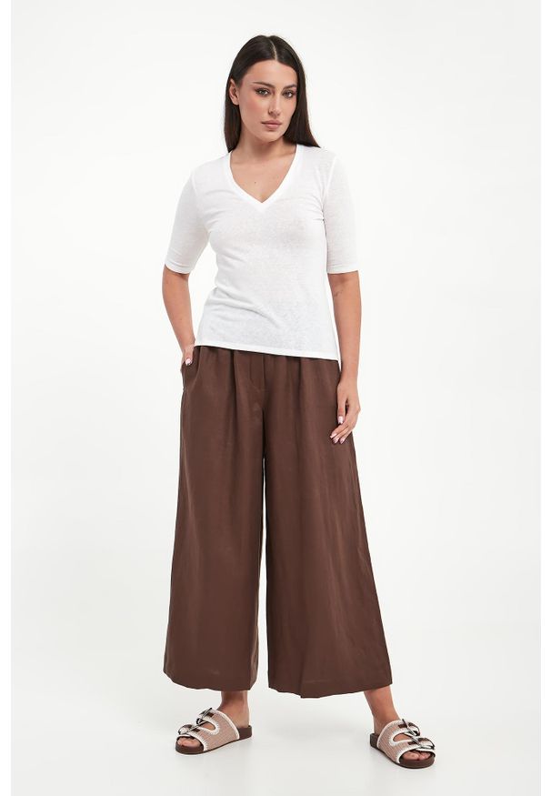 Weekend Max Mara - T-shirt damski lniany Opzione WEEKEND MAX MARA. Materiał: len