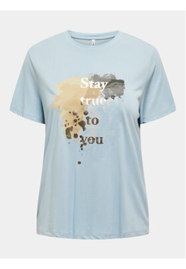only - ONLY T-Shirt 15303212 Błękitny Regular Fit. Kolor: niebieski. Materiał: syntetyk