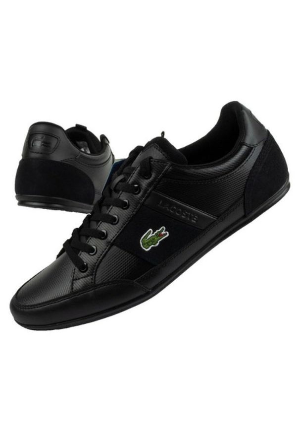 Buty Lacoste Chaymon M 3502H czarne. Okazja: na co dzień. Kolor: czarny. Materiał: skóra ekologiczna, materiał. Szerokość cholewki: normalna