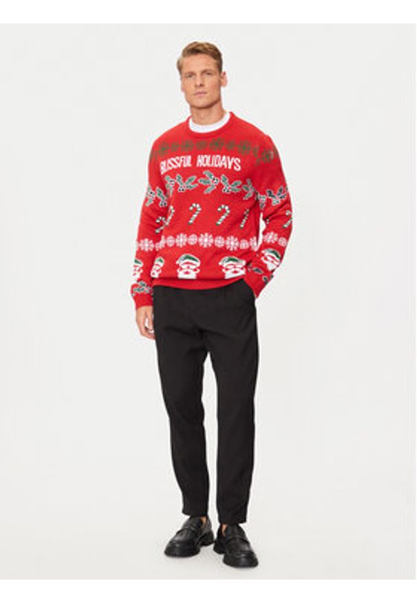 Only & Sons Sweter Xmas 22031171 Czerwony Regular Fit. Kolor: czerwony. Materiał: syntetyk