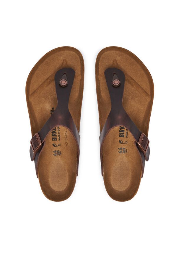 Birkenstock Japonki Gizeh 0743831 Brązowy. Kolor: brązowy. Materiał: nubuk, skóra