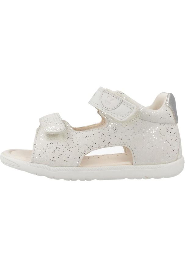 Sandały Geox Model B Sandal Macchia Gir Kolor Biały. Kolor: szary, biały, wielokolorowy. Materiał: skóra. Sezon: lato