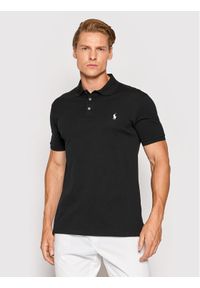 Polo Ralph Lauren Polo 710541705 Czarny Slim Fit. Typ kołnierza: polo. Kolor: czarny. Materiał: bawełna