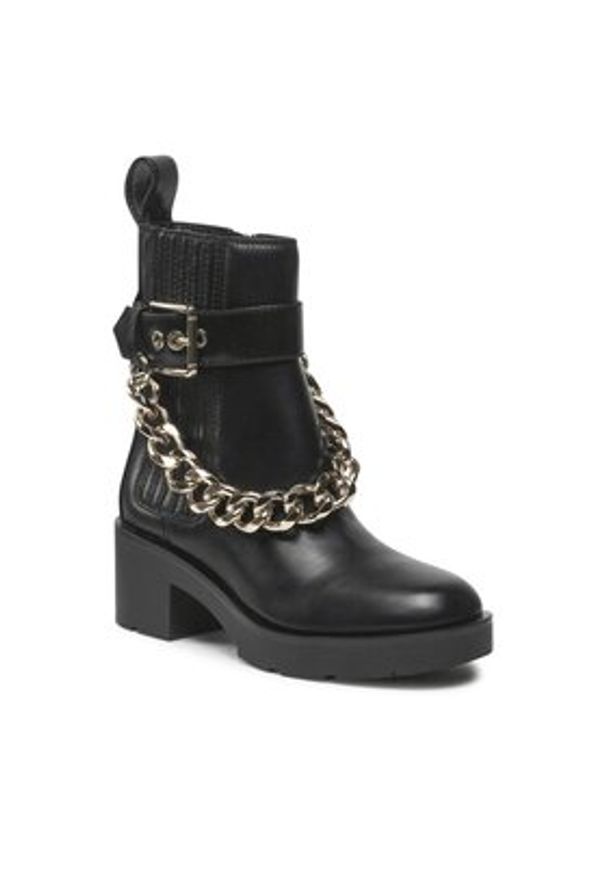 Guess Botki Parsle FL7PRL ELE10 Czarny. Kolor: czarny. Materiał: skóra
