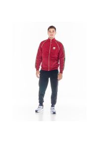 LEONE 1947 APPAREL - ZŁOTY męski dres ze stojącym kołnierzem i zamkiem błyskawicznym. Kolor: czerwony. Materiał: dresówka. Sport: fitness