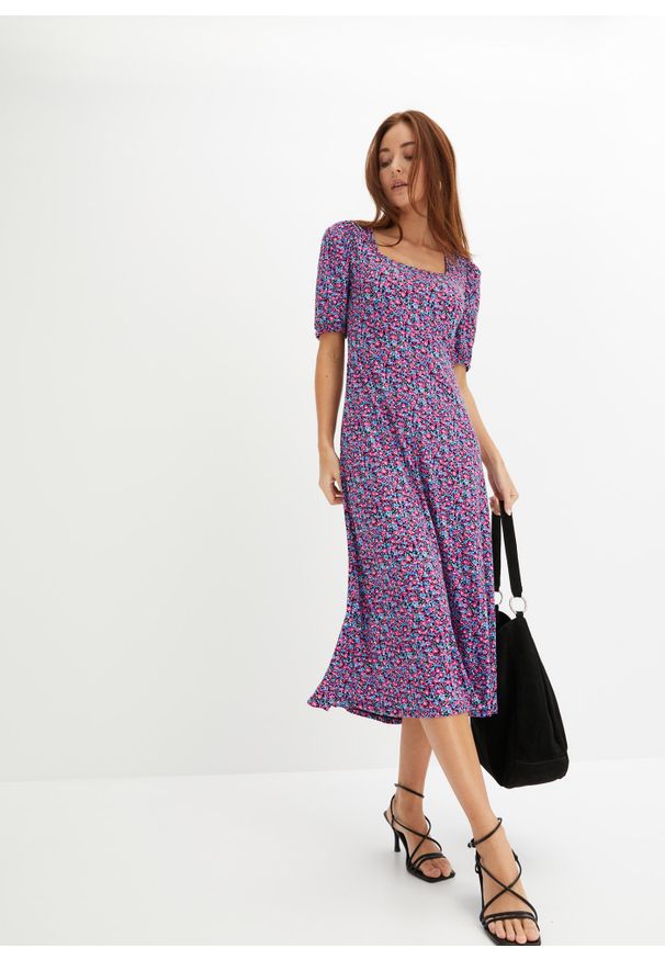bonprix - Sukienka z dżerseju ze zrównoważonej wiskozy. Kolor: różowy. Materiał: jersey, wiskoza
