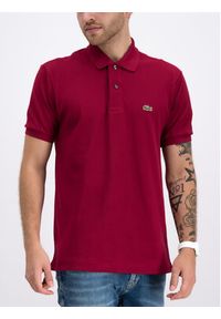 Lacoste Polo L1212 Bordowy Classic Fit. Typ kołnierza: polo. Kolor: czerwony. Materiał: bawełna