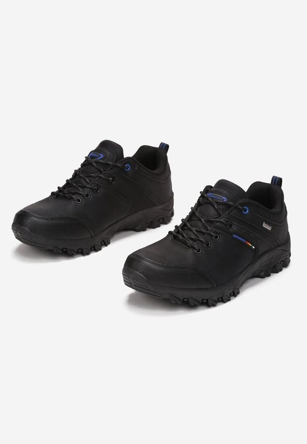 Born2be - Czarne Buty Trekkingowe Ioneniia. Wysokość cholewki: przed kostkę. Kolor: czarny. Materiał: nubuk, syntetyk. Szerokość cholewki: normalna. Wzór: aplikacja. Obcas: na płaskiej podeszwie