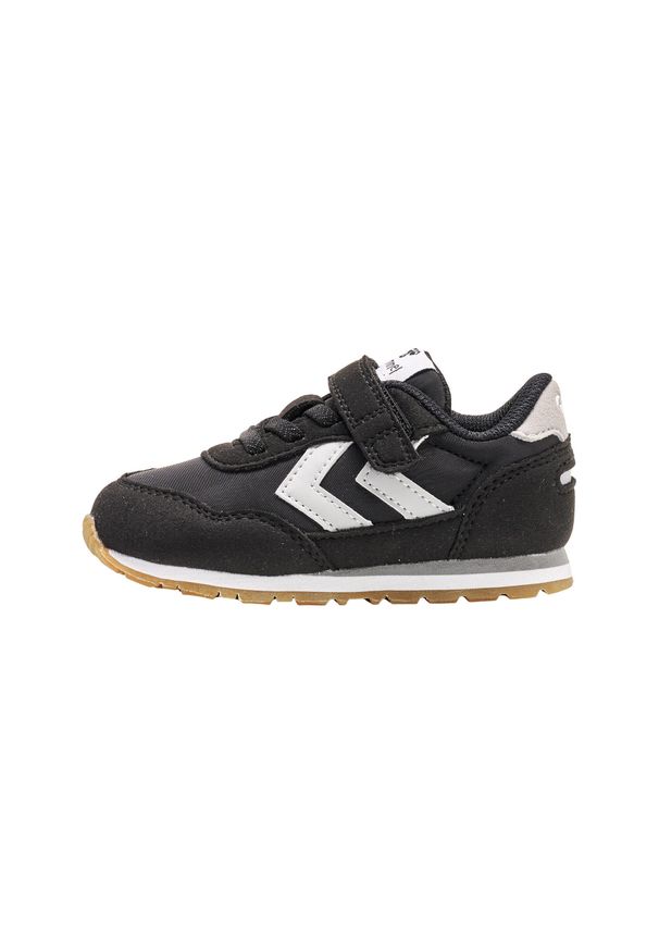 Sneakersy dla dzieci Hummel Reflex. Okazja: na co dzień. Zapięcie: rzepy. Kolor: czarny. Materiał: guma. Wzór: aplikacja