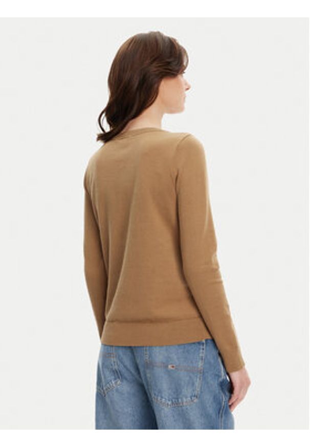 TOMMY HILFIGER - Tommy Hilfiger Sweter WW0WW40099 Brązowy Regular Fit. Kolor: brązowy. Materiał: syntetyk