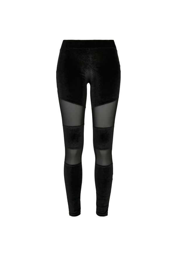 Urban Classics - Legginsy Damskie Tech Velvet Mesh. Kolor: czarny. Materiał: mesh. Sport: turystyka piesza