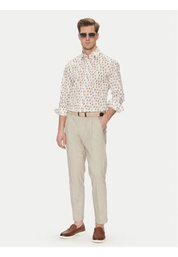 JOOP! Jeans Koszula 15 JJSH-138Hanson3 30045984 Beżowy Modern Fit. Kolor: beżowy. Materiał: bawełna