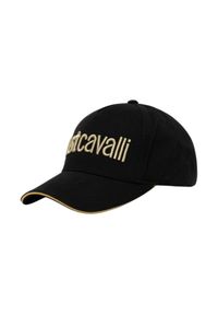 Guess - JUST CAVALLI Czarna damska czapka Logo Embroidery 3d Up. Kolor: czarny. Styl: casual #5