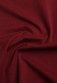 Born2be - Bordowy Bawełniany T-shirt w Klasycznym Stylu Nedila. Kolor: czerwony. Materiał: bawełna. Długość: długie. Styl: klasyczny #6